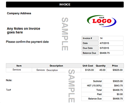 sample invoice